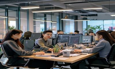 亚洲无码在线观看内容团队在明亮办公室进行资源审核与分类标注工作，专业高效的工作氛围